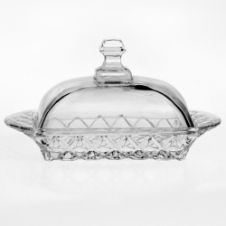 Szklana maselnica z pokrywką maselniczka DOMOTTI Aurora 17 x 10,5 cm