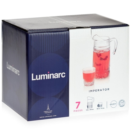 Przejdź do produktu Komplet do wody soku napojów dzbanek szklanki 6+1 LUMINARC Imperator