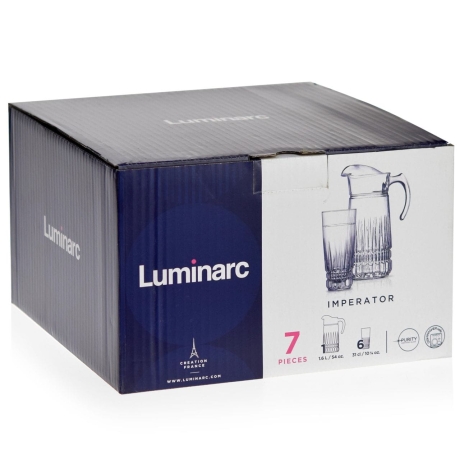 Przejdź do produktu Komplet do wody soku napojów dzbanek szklanki 6+1 LUMINARC Imperator