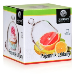 Szklany pojemnik z kloszem na cytrynę, pomidora
