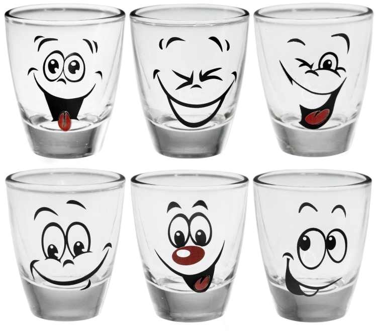 Kieliszki do wódki Baryłki Humor nadruk Buźki 25ml