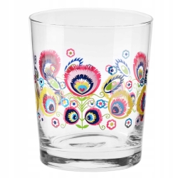 Szklanki ze wzorem łowickim Krosno FOLK 6x 250ml