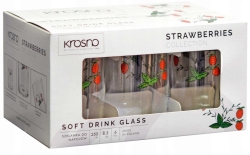 Szklanki do herbaty KROSNO PRL Poziomka 6x250ml