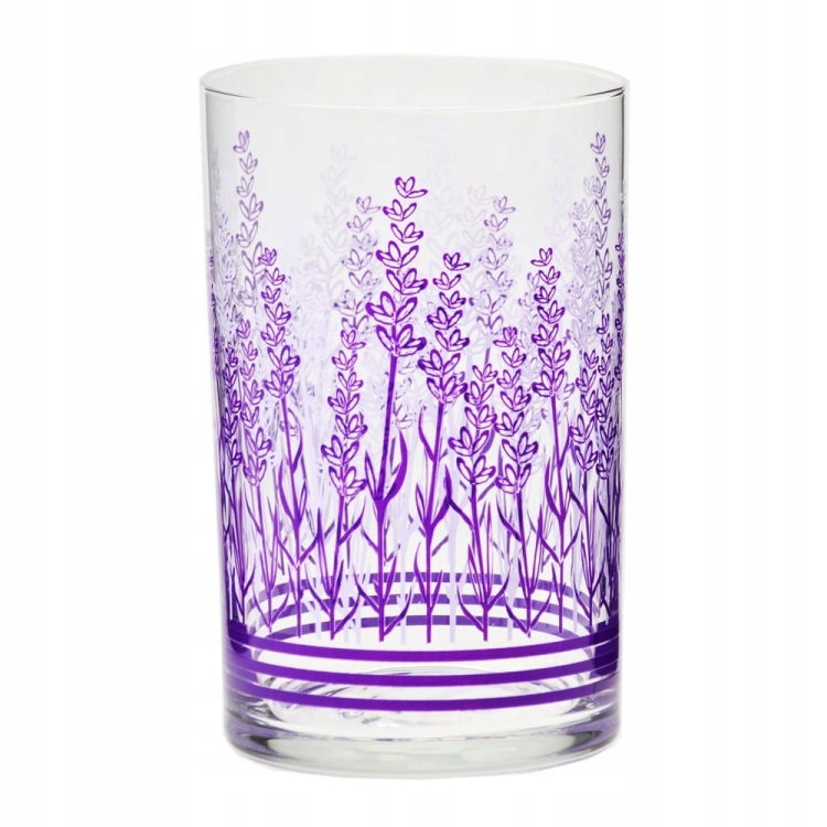 Szklanki do herbaty zdobione KROSNO Lawenda 250ml 6szt