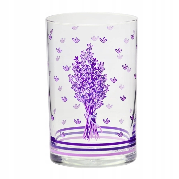 Szklanki do herbaty zdobione KROSNO Lawenda 250ml 6szt