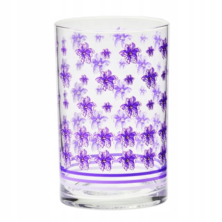 Szklanki do herbaty zdobione KROSNO Lawenda 250ml 6szt