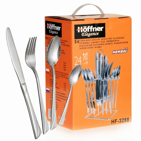 Przejdź do produktu Hoffner zestaw sztućce połysk 24el. komplet 7207