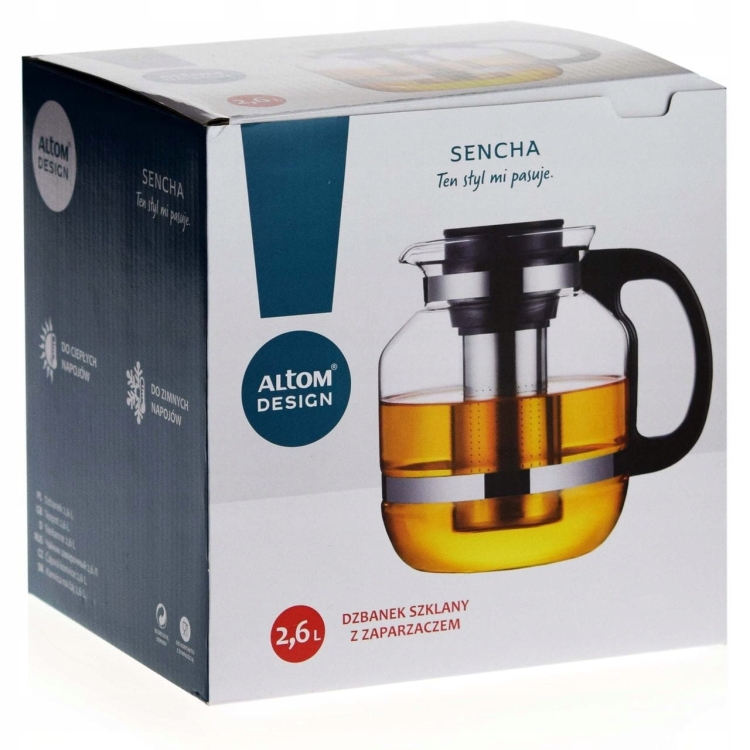 Dzbanek szklany z zaparzaczem Altom Sencha 2,6L
