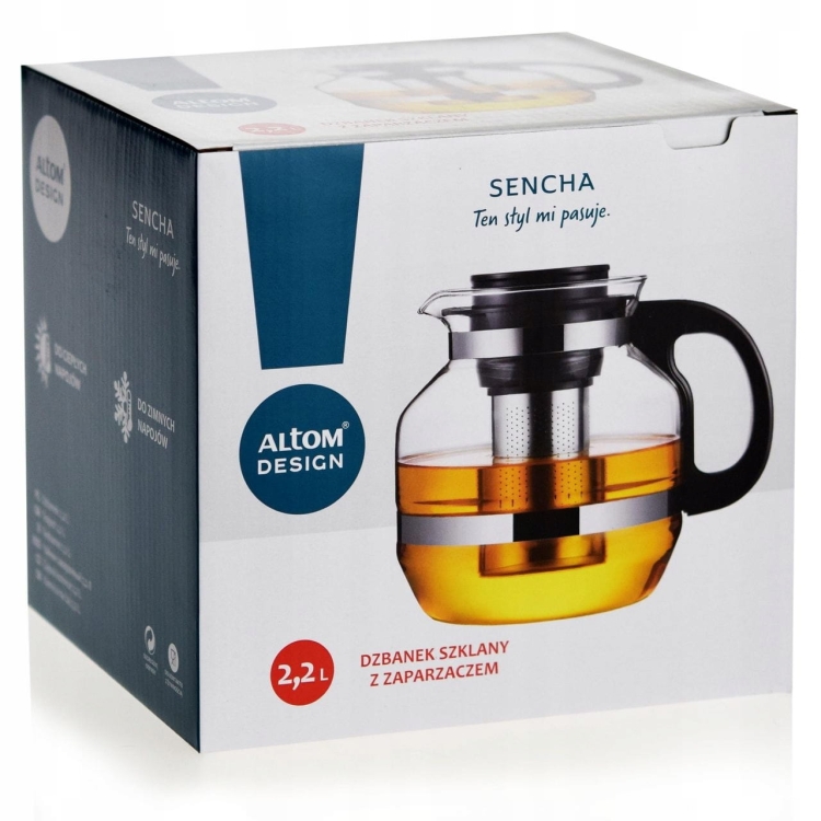Dzbanek szklany z zaparzaczem Altom Sencha 2,2L