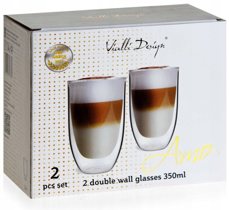Vialli Design AMO 350ml 2 szklanki termiczne latte