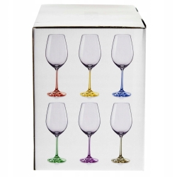Kolorowe kieliszki do wina BOHEMIA Rainbow 550ml 6szt