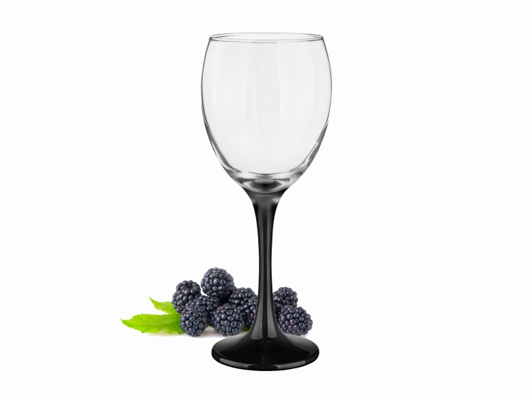 Piękne kieliszki z czarną stopką do wina 300ml