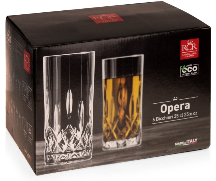 Ekskluzywne szklanki long drink RCR Opera 350ml