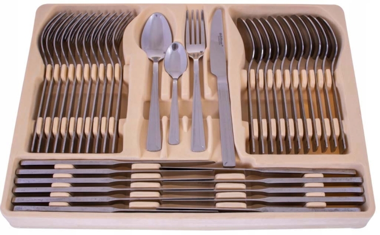 Sztućce  w walizce komplet 72el dla 12os  satyna  Hoffner VIOLA