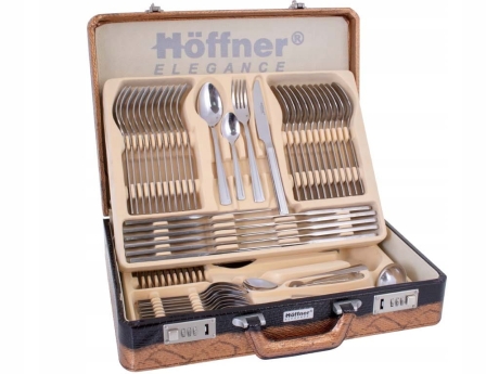 Przejdź do produktu Sztućce w walizce komplet 72el dla 12os  satyna  Hoffner PAULA