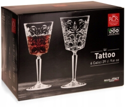 Kryształowe kieliszki do wina RCR Tattoo 290ml