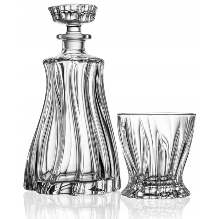 Kryształowy zestaw do whisky BOHEMIA PLANTICA 6+1