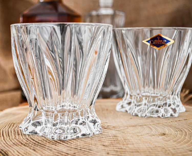 Kryształowy zestaw do whisky BOHEMIA PLANTICA 6+1