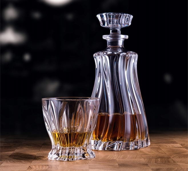 Kryształowy zestaw do whisky BOHEMIA PLANTICA 6+1