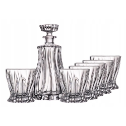 Kryształowy zestaw do whisky BOHEMIA PLANTICA 6+1