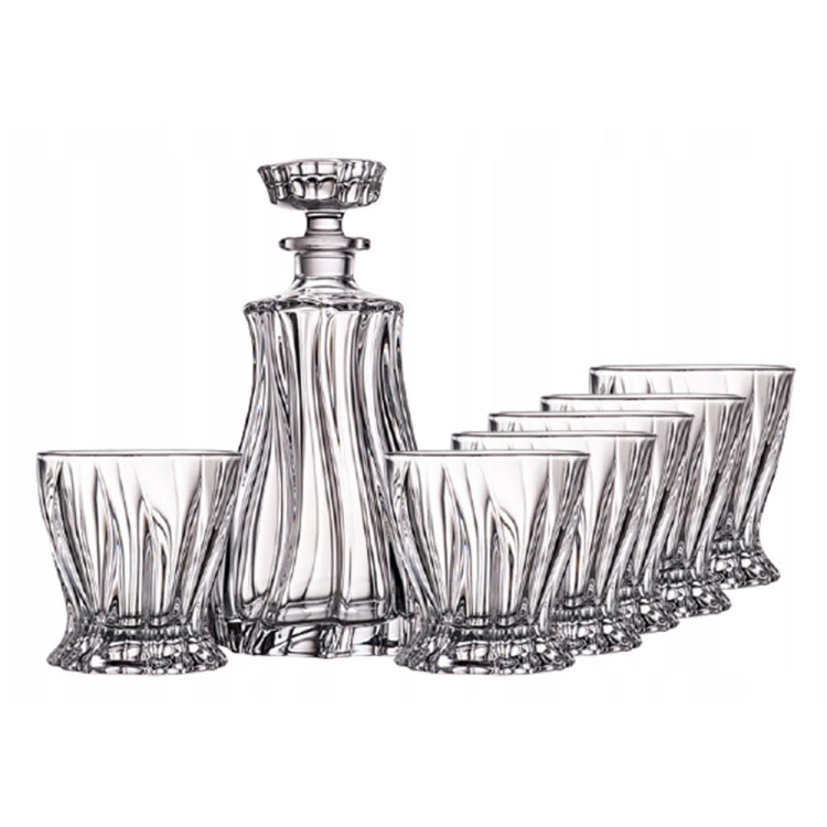 Kryształowy zestaw do whisky BOHEMIA PLANTICA 6+1