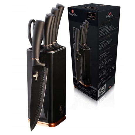 Przejdź do produktu Komplet noży ze stojakiem Berlinger Haus  Black Rose 7el BH-2422