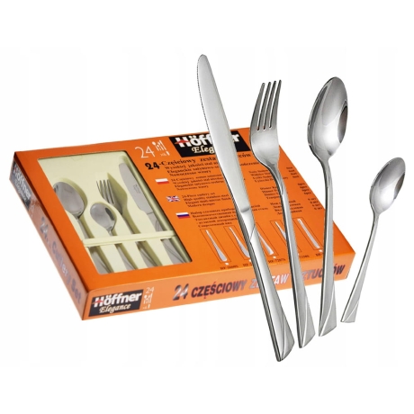 Przejdź do produktu Hoffner zestaw sztućców połysk 24el. komplet 7207