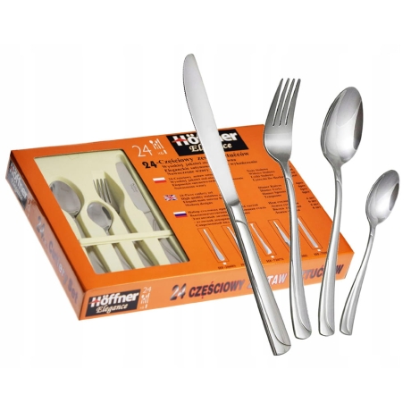 Przejdź do produktu Hoffner zestaw sztućców połysk 24el. komplet 7550