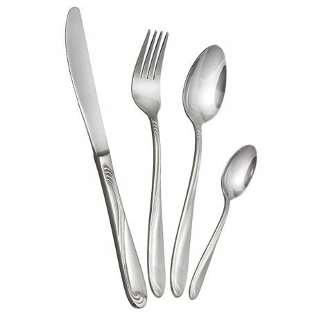 Przejdź do produktu Matowy komplet sztućców 24el. Hoffner 2670S