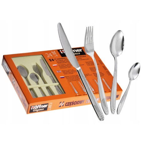 Przejdź do produktu Komplet sztućców matowy 24el. Hoffner 7330S