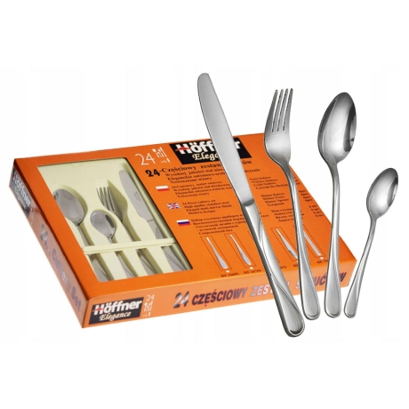 Przejdź do produktu Komplet sztućców matowy 24el. Hoffner 2660S