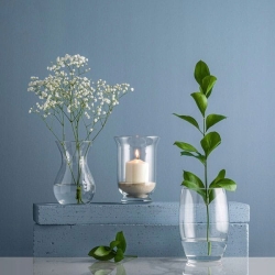 BEZBARWNY WAZON SZKLANY na kwiaty ozdoby 18cm ASTA