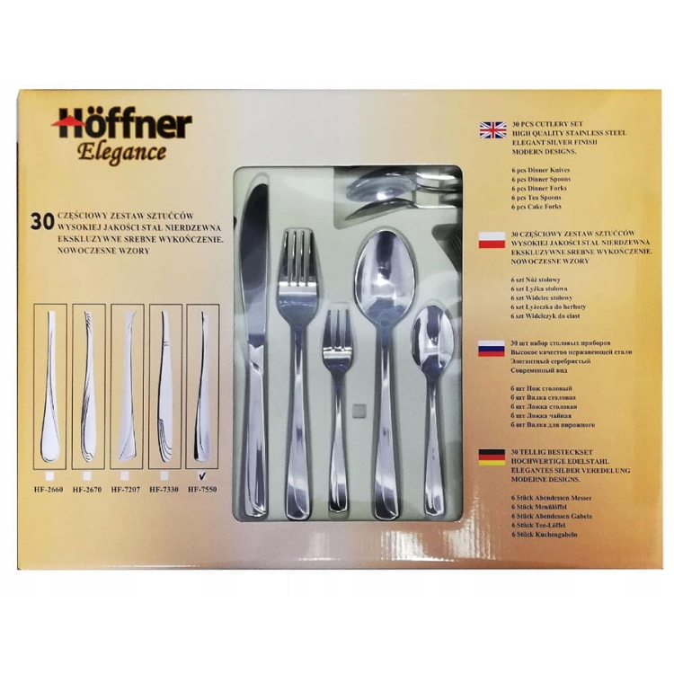 Hoffner zestaw sztućce matowy 30el. komplet 2670S