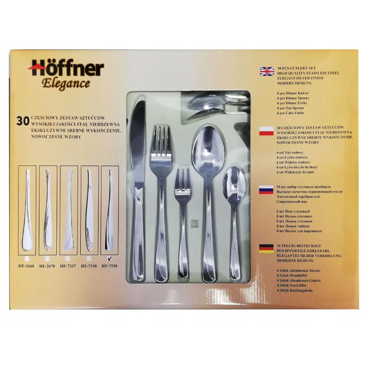 Hoffner zestaw sztućce matowy 30el. komplet 7550S