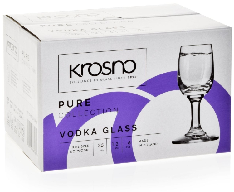 Kieliszki na nóżce, stopce do wódki KROSNO Pure 35 ml | 6 szt.