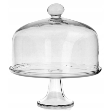 Przejdź do produktu Szklana patera z kloszem pokrywą ciasto tort 30cm