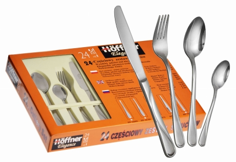 Przejdź do produktu Hoffner zestaw sztućców połysk 24el. komplet 2660