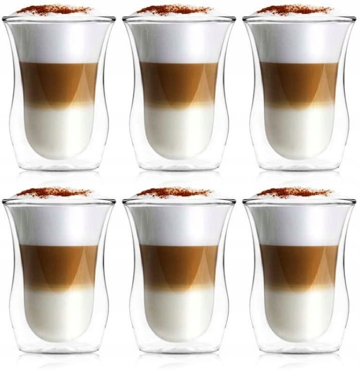 Szklanki termiczne do kawy latte 300ml 6szt Vialli Design Vita