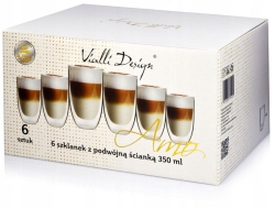 Vialli Design AMO 350ml szklanki termiczne latte 6szt