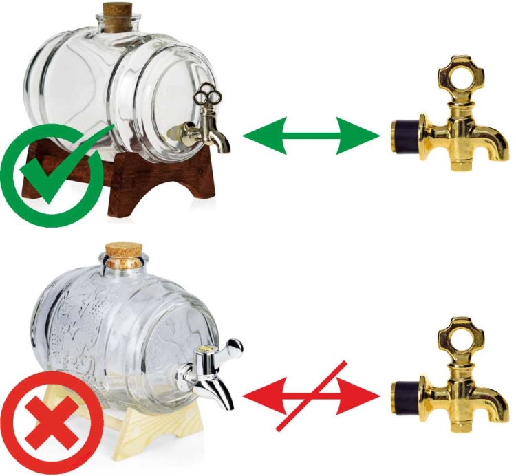 SOLIDNY mosiężny kranik do beczek antałków 2L 4L 5L