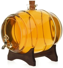 Szklana beczułka, antałek z kranikiem na bimber 5L Bezbarwna