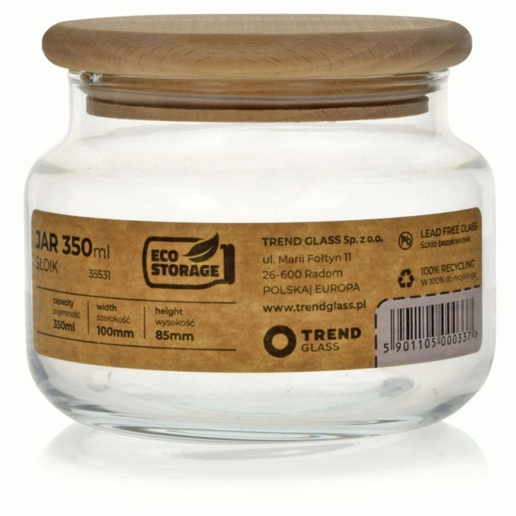 Pojemnik szklany słoik do sypkich produktów 350ml