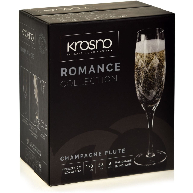 Kieliszki do szampana KROSNO Handmade ROMANCE 170ml