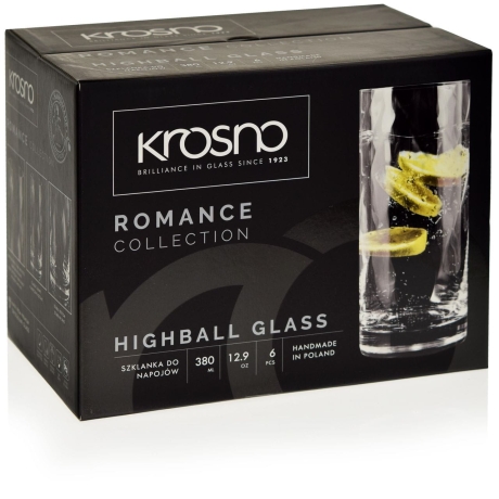 Przejdź do produktu Szklanki long drink KROSNO Handmade ROMANCE 380ml