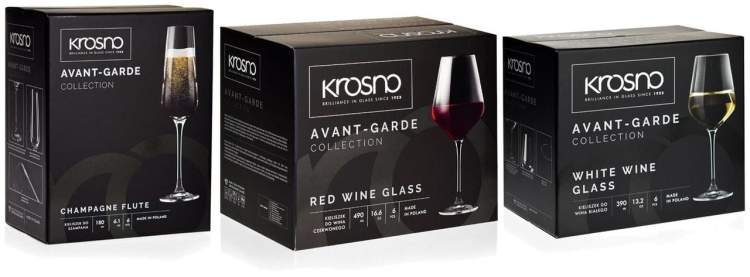 Komplet / zestaw kieliszków KROSNO Avant-Garde 18el do wina i szampana