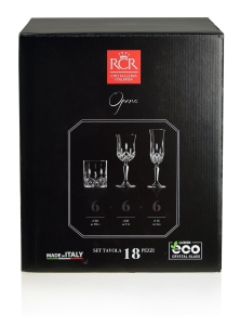 CR Opera komplet zestaw kieliszki szklanki 18el