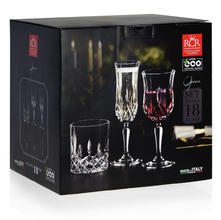 CR Opera komplet zestaw kieliszki szklanki 18el