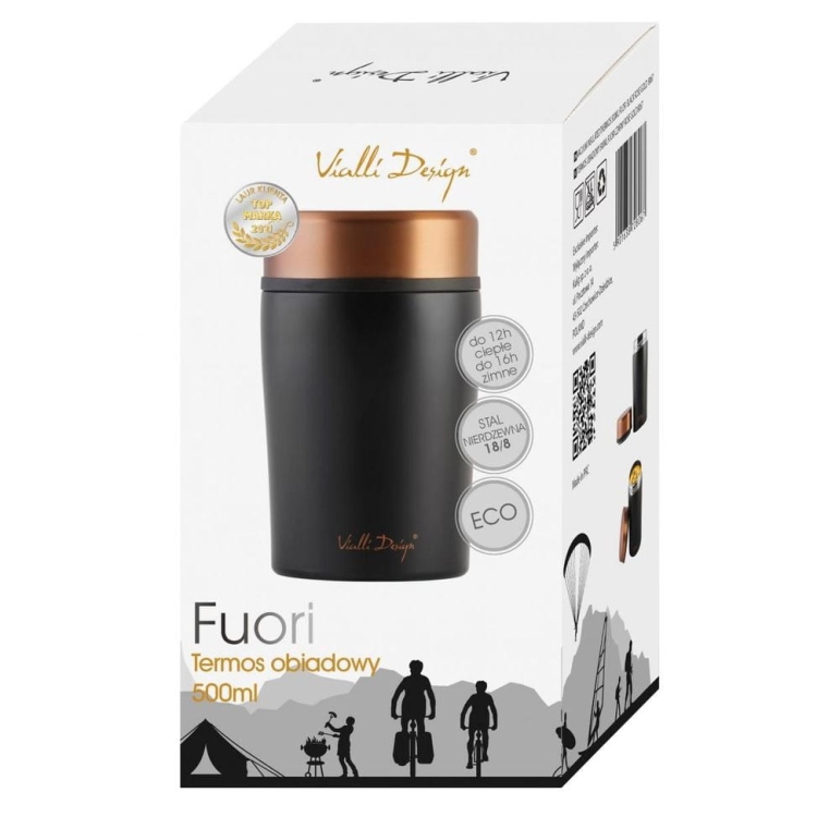 Vialli Design Termos obiadowy 500ml FUORI czarny