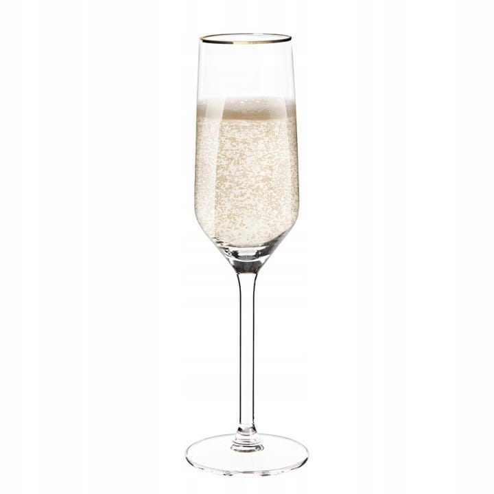 Kieliszki do szampana Rubin Gold złoty pasek 220ml