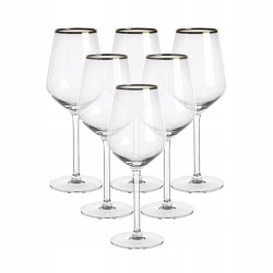 Kieliszki do wina białego Rubin Gold złoty pasek 370ml